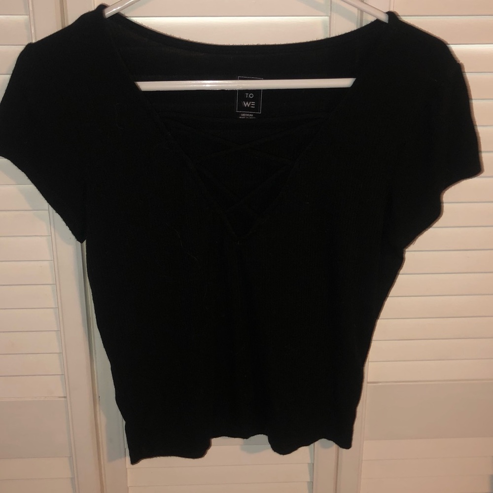 Lace up crop top